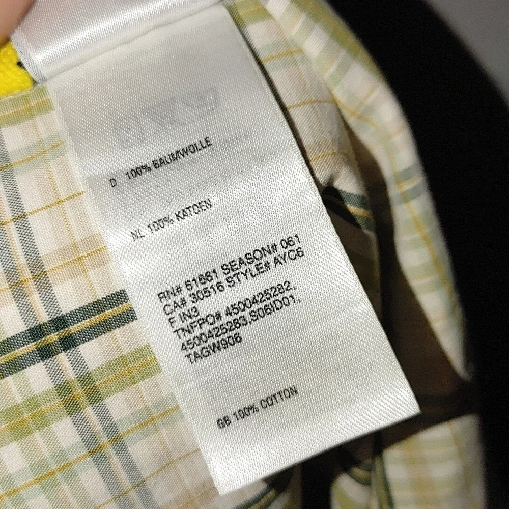 The North Face A5 Series Button Front Short Sleeve Plaid Yellow Green Off‎ White
